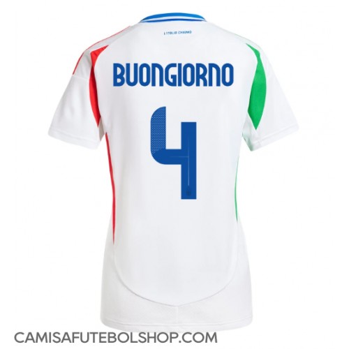 Camisa de time de futebol Itália Alessandro Buongiorno #4 Replicas 2º Equipamento Feminina Europeu 2024 Manga Curta